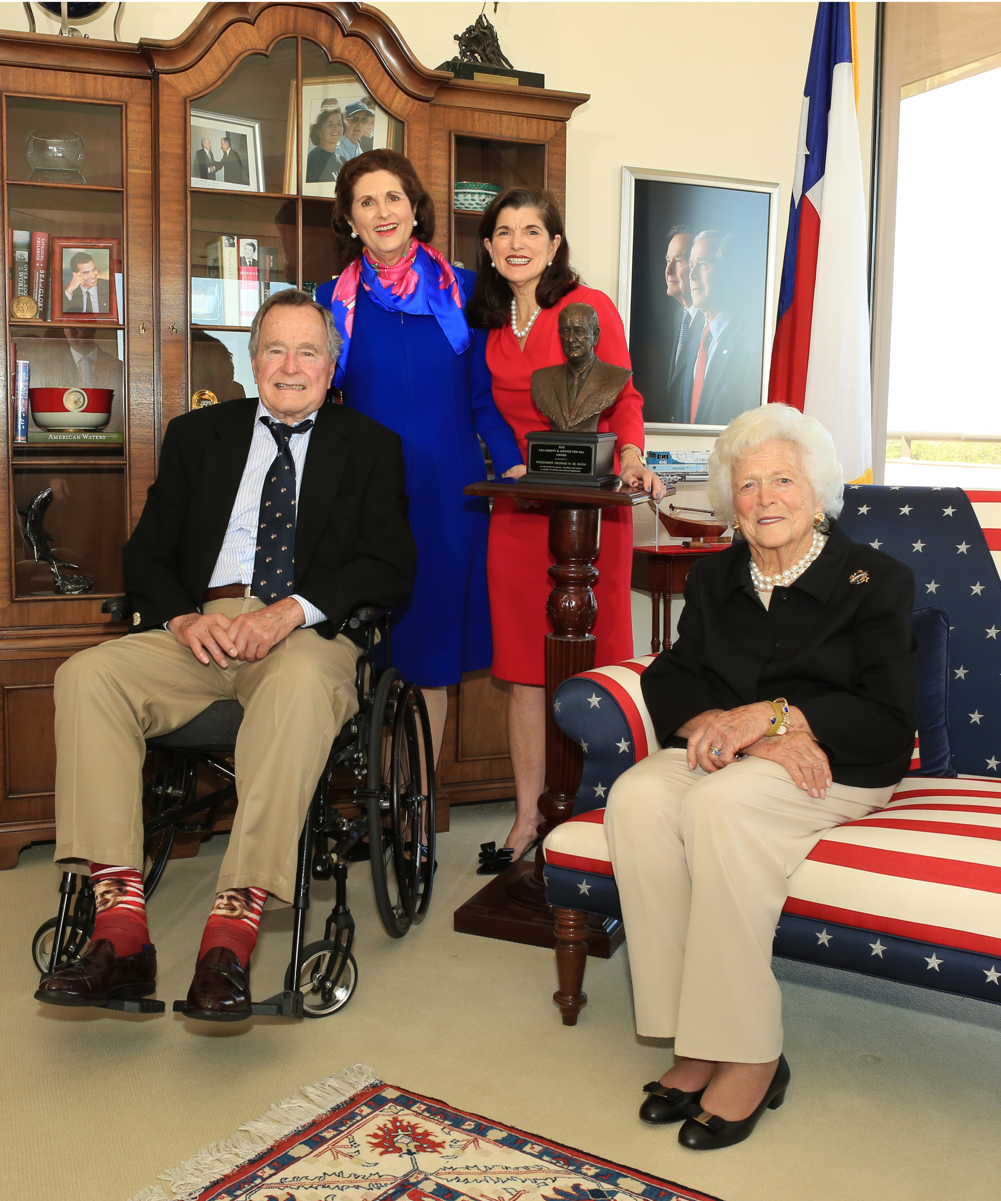 George H.W. Bush, Lynda Johnson Robb, Luci Baines Johnson, and Barbara Bush. Credit: McNee Productions.